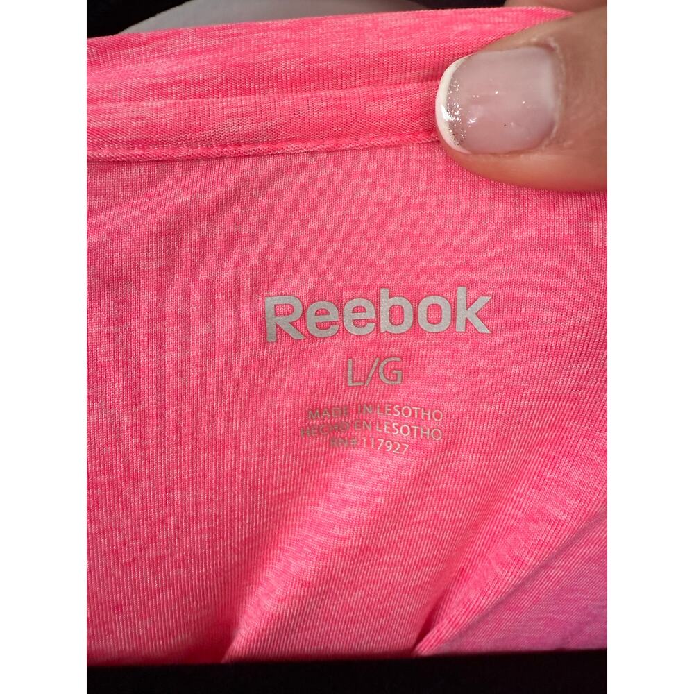 🌟Reebook Women’s Active Wear Bright Pink Short Sleeves Tee Size L - Picture 4 of 4